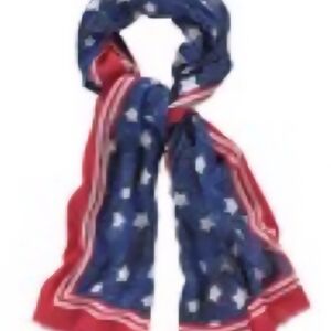 Womens Starry Scarf - Blue and Red
